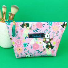Load image into Gallery viewer, Pink Pandas Medium Cosmetic Bag. Pink Cosmetic Bags - Kashzale Cosmetic Bags