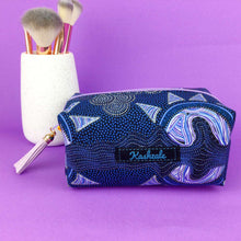 Load image into Gallery viewer, Sunset Night Dreaming Medium Box Makeup Bag. Aboriginal Design