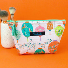 Load image into Gallery viewer, Lanterns Medium Cosmetic Bag. Pale Pink Cosmetic Bags - Kashzale Cosmetic Bags
