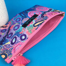 Load image into Gallery viewer, Coral Dreaming Zipper Pouch, Travel Pouch. Mahalia Mabo Design. - Kashzale Cosmetic Bags
