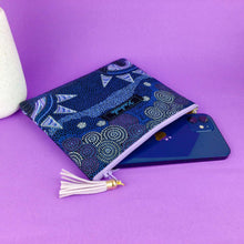 Load image into Gallery viewer, Sunset Night Dreaming Small Clutch, Small makeup bag. Aboriginal Design