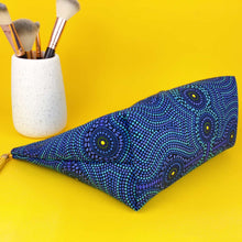 Load image into Gallery viewer, Desert Landscape Large Makeup Bag. Aboriginal Design