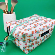 Load image into Gallery viewer, Dachshund Large Box Cosmetic Bag. White