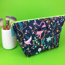 Load image into Gallery viewer, Navy Pandas and Tigers Large Makeup Bag - Kashzale Cosmetic Bags