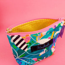 Load image into Gallery viewer, Mighty Jungle Small Makeup Bag. Deb McNaughton Design - Kashzale Cosmetic Bags