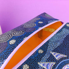 Load image into Gallery viewer, Sunset Night Dreaming Large Box Cosmetic Bag. Aboriginal Design.