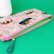 Load image into Gallery viewer, Red Panda Zipper Pouch, Travel Pouch.  Coral Travel Pouch - Kashzale Cosmetic Bags