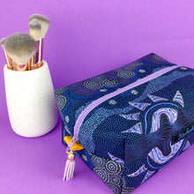 Load image into Gallery viewer, Sunset Night Dreaming Large Box Cosmetic Bag. Aboriginal Design.