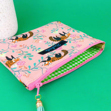 Load image into Gallery viewer, Red Panda Small Clutch, Small makeup bag. Coral Makeup Bag. - Kashzale Cosmetic Bags