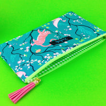 Load image into Gallery viewer, Teal Pandas and Tigers Zipper Pouch, Travel Pouch. Teal Travel Pouch - Kashzale Cosmetic Bags