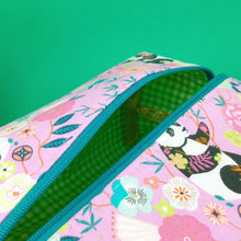 Load image into Gallery viewer, Pink Pandas Large Box Cosmetic Bag. Pink Makeup Bag - Kashzale Cosmetic Bags