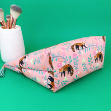 Load image into Gallery viewer, Red Panda Large Makeup Bag. Coral Makeup Bag. - Kashzale Cosmetic Bags
