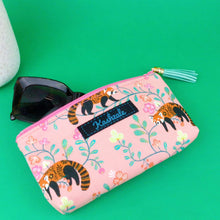 Load image into Gallery viewer, Red Panda Sunglasses bag, glasses case. Coral Glasses Case. - Kashzale Cosmetic Bags
