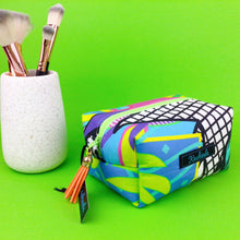 Load image into Gallery viewer, Tropical 80’s Party Medium Box Makeup Bag. - Kashzale Cosmetic Bags