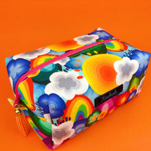 Load image into Gallery viewer, Rainbow Land Large Box Cosmetic Bag. Kasey Rainbow Design. - Kashzale Cosmetic Bags