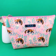 Load image into Gallery viewer, Red Panda Large Makeup Bag. Coral Makeup Bag. - Kashzale Cosmetic Bags