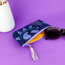 Load image into Gallery viewer, Sunset Night Dreaming Sunglasses bag, glasses case. Aboriginal design