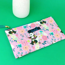 Load image into Gallery viewer, Pink Pandas Zipper Pouch, Travel Pouch. Pink Travel Pouch - Kashzale Cosmetic Bags