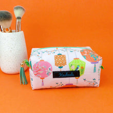 Load image into Gallery viewer, Lanterns Medium Box Makeup Bag. Pale Pink Makeup Bag - Kashzale Cosmetic Bags