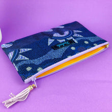 Load image into Gallery viewer, Sunset Night Dreaming Zipper Pouch, Travel Pouch. Aboriginal Design.