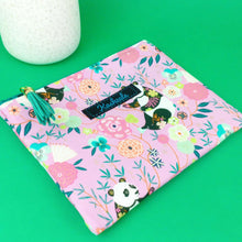 Load image into Gallery viewer, Pink Pandas Small Clutch, Small makeup bag. Pink Makeup Bag - Kashzale Cosmetic Bags