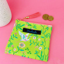 Load image into Gallery viewer, Lime Cranes Coin Purse. Green Coin Purse - Kashzale Cosmetic Bags