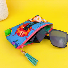 Load image into Gallery viewer, Buggin Blue Sunglasses bag, glasses case. Kasey Rainbow Design - Kashzale Cosmetic Bags