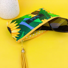 Load image into Gallery viewer, Sunny Flowers Sunglasses bag, glasses case. Kasey Rainbow Design - Kashzale Cosmetic Bags