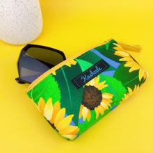 Load image into Gallery viewer, Sunny Flowers Sunglasses bag, glasses case. Kasey Rainbow Design - Kashzale Cosmetic Bags