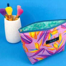 Load image into Gallery viewer, Paradise Birds Medium Cosmetic Bag. Kasey Rainbow Design. - Kashzale Cosmetic Bags