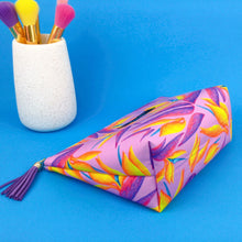 Load image into Gallery viewer, Paradise Birds Medium Cosmetic Bag. Kasey Rainbow Design. - Kashzale Cosmetic Bags