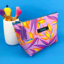 Load image into Gallery viewer, Paradise Birds Medium Cosmetic Bag. Kasey Rainbow Design. - Kashzale Cosmetic Bags
