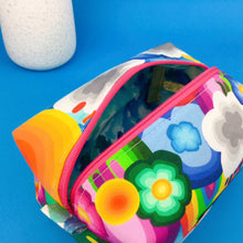 Load image into Gallery viewer, Rainbow Land Medium Box Makeup Bag. Kasey Rainbow Design. - Kashzale Cosmetic Bags