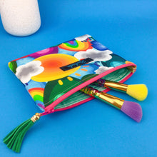Load image into Gallery viewer, Rainbow Land Clutch, Small makeup bag. Kasey Rainbow Design. - Kashzale Cosmetic Bags