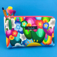 Load image into Gallery viewer, Rainbow Land Medium Makeup Bag. Kasey Rainbow Design. - Kashzale Cosmetic Bags
