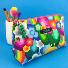 Load image into Gallery viewer, Rainbow Land Medium Makeup Bag. Kasey Rainbow Design. - Kashzale Cosmetic Bags
