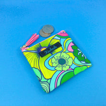 Load image into Gallery viewer, 70's Floral Coin Purse. Kasey Rainbow Design. - Kashzale Cosmetic Bags
