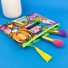 Load image into Gallery viewer, Kasey's Dream Clutch, Small makeup bag. Kasey Rainbow Design. - Kashzale Cosmetic Bags
