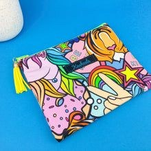 Load image into Gallery viewer, Kasey's Dream Clutch, Small makeup bag. Kasey Rainbow Design. - Kashzale Cosmetic Bags
