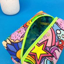Load image into Gallery viewer, Kasey's Dream Medium Box Makeup Bag. Kasey Rainbow Design. - Kashzale Cosmetic Bags