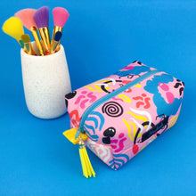 Load image into Gallery viewer, Through the Ages Medium Box Makeup Bag. Kasey Rainbow Design. - Kashzale Cosmetic Bags