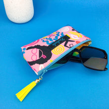 Load image into Gallery viewer, Through the Ages Sunglasses bag, glasses case. Kasey Rainbow Design - Kashzale Cosmetic Bags
