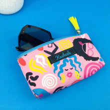 Load image into Gallery viewer, Through the Ages Sunglasses bag, glasses case. Kasey Rainbow Design - Kashzale Cosmetic Bags