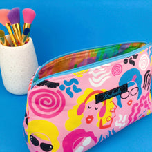 Load image into Gallery viewer, Through the Ages Medium Makeup Bag. Kasey Rainbow Design. - Kashzale Cosmetic Bags