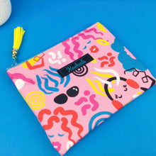 Load image into Gallery viewer, Through the Ages Clutch, Small makeup bag. Kasey Rainbow Design. - Kashzale Cosmetic Bags