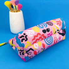 Load image into Gallery viewer, Through the Ages Medium Makeup Bag. Kasey Rainbow Design. - Kashzale Cosmetic Bags