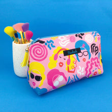 Load image into Gallery viewer, Through the Ages Medium Makeup Bag. Kasey Rainbow Design. - Kashzale Cosmetic Bags