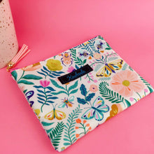 Load image into Gallery viewer, Green and Cream Small Clutch, Small makeup bag. - Kashzale Cosmetic Bags