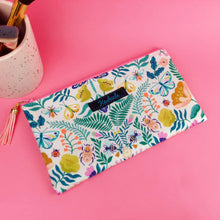 Load image into Gallery viewer, Green and Cream Zipper Pouch, Travel Pouch. - Kashzale Cosmetic Bags