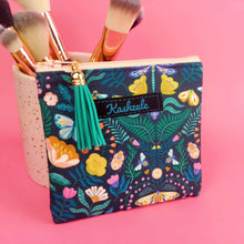 Load image into Gallery viewer, Navy Floral Coin Purse. - Kashzale Cosmetic Bags